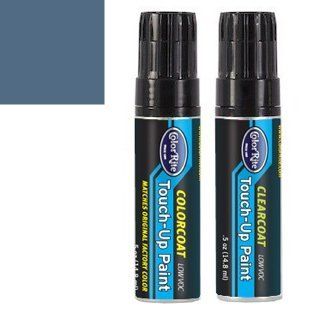 ColorRite Half-Ounce Jar for Volkswagen Super Automotive Touch-up Paint - Ontario Blue Metallic Clearcoat L95M - Color+Clearcoat Package