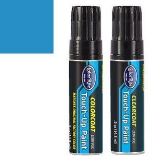 ColorRite Half-Ounce Jar Automotive Touch-up Paint for Ford Truck - Grabber Blue 4 (1973) - Color+Clearcoat Package