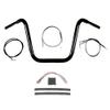 Hill Country Customs 1 1/4" BBlack 16" Ape Hanger Handlebar Kit for 2012 & Newer Harley Dyna Fat Bob models with ABS brakes view 1