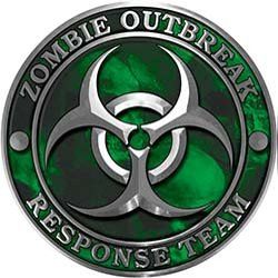 Weston Ink Reflective Zombie Response Team Zombie Outbreak Decal with Green Skulls