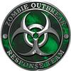 Weston Ink Reflective Zombie Response Team Zombie Outbreak Decal with Green Skulls view 1