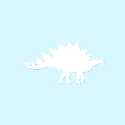 Dinosaur Stegosaurus - Vinyl Decal Sticker - 7.5" x 3.75" - White