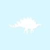 Dinosaur Stegosaurus - Vinyl Decal Sticker - 7.5" x 3.75" - White view 1