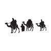 Three Wise Men Camel - Vinyl Decal Sticker - 9" x 3.25" - Black view 1