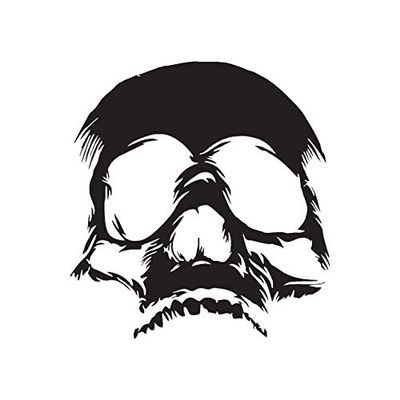 Skull Bones Skeleton - Vinyl Decal Sticker - 3.75" x 4" - Black