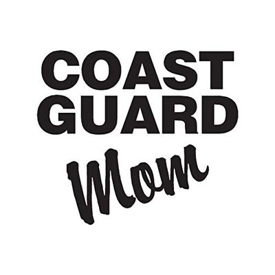 Coast Guard Mom - Vinyl Decal Sticker - 4.2" x 3.65" - Black