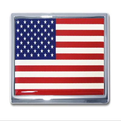 Elektroplate American Flag Chrome Large Car Emblem