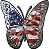 Weston Ink Reflective Chrome Butterfly Decal with American Flag view 1