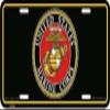 EagleEmblems United States Marine Corps License Plate (Black) view 1