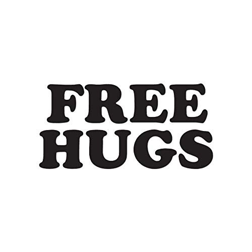Free Hugs - Vinyl Decal Sticker - 7.65" x 3.75" - Black