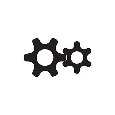 Meshed Gear Cog - Vinyl Decal Sticker - 6.5" x 3.75" - Black