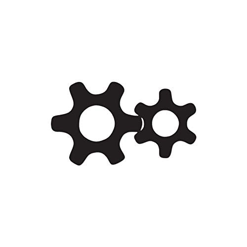 Meshed Gear Cog - Vinyl Decal Sticker - 6.5" x 3.75" - Black