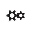 Meshed Gear Cog - Vinyl Decal Sticker - 6.5" x 3.75" - Black view 1