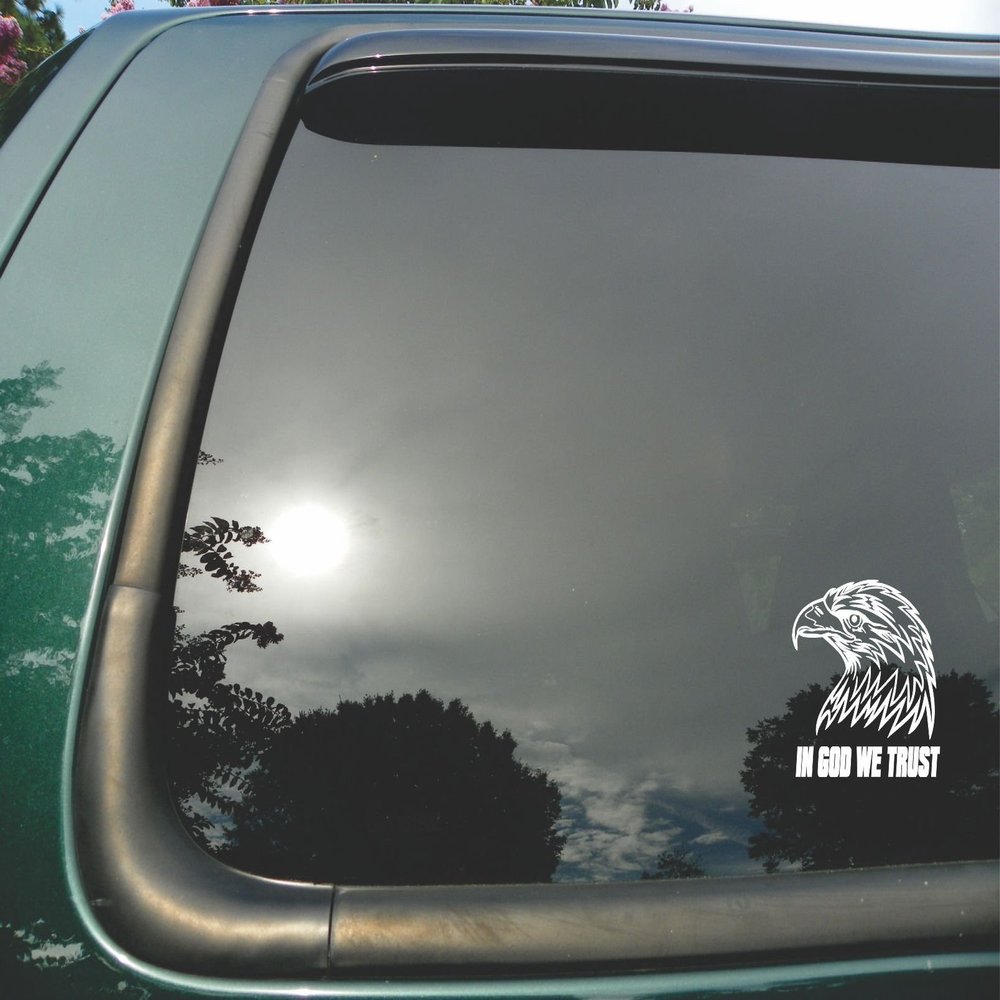 In God We Trust Eagle - Die Cut Christian Vinyl Window Decal/sticker for Car or Truck 5"x5"