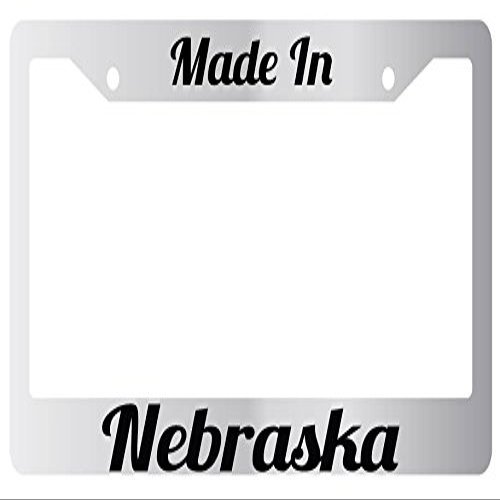 Made In Nebraska Chrome Plastic License Plate Frame City State