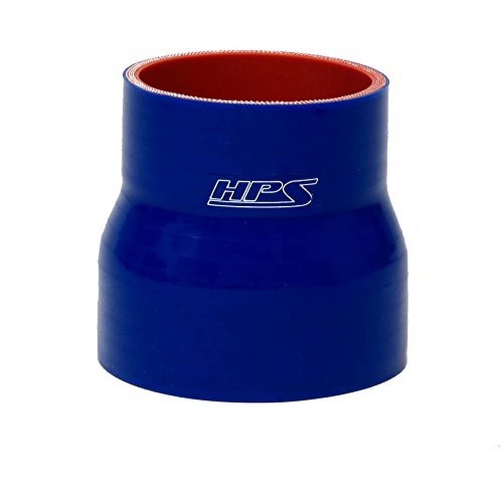 HPS HTSR-100-175-L4-BLUE Silicone High Temperature 4-ply Reinforced Reducer Coupler Hose, 100 PSI Maximum Pressure, 4" Length, 1" > 1.75" ID, Blue