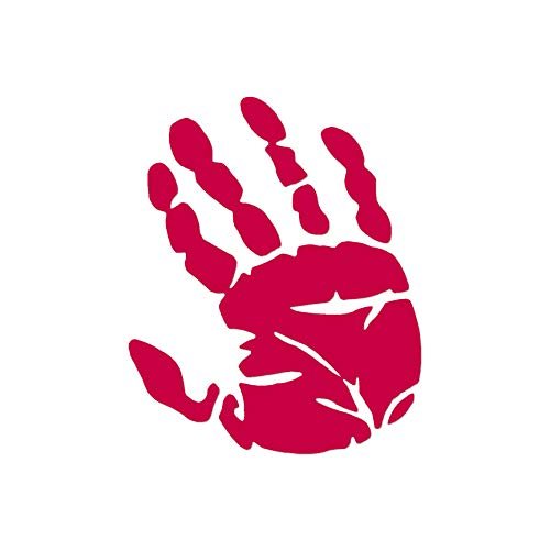 Handprint Palm - Vinyl Decal Sticker - 3.1" x 3.75" - Red