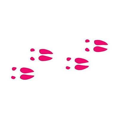 Decorative Decal - Buck Deer Tracks 9" x 3.75" - Hot Pink - Vinyl Sticker