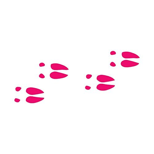 Decorative Decal - Buck Deer Tracks 9" x 3.75" - Hot Pink - Vinyl Sticker