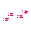 Decorative Decal - Buck Deer Tracks 9" x 3.75" - Hot Pink - Vinyl Sticker view 1