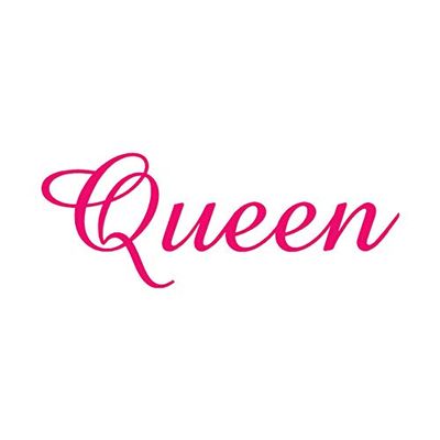 Queen - Vinyl Decal Sticker - 9" x 3.4" - Hot Pink