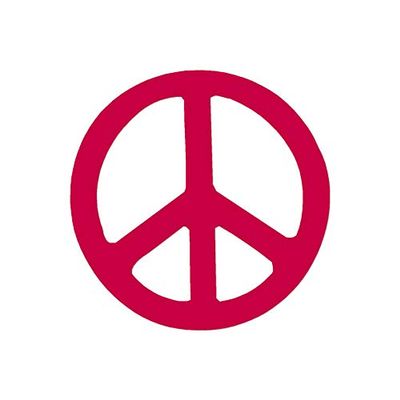 Peace Sign - Vinyl Decal Sticker - 3.75" x 3.75" - Red