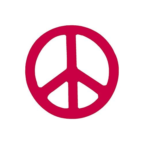 Peace Sign - Vinyl Decal Sticker - 3.75" x 3.75" - Red