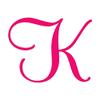 Decorative Decal - Mural Cursive Font K Initial - 4.8" x 3.75" - Hot Pink - Vinyl Sticker view 1