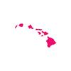 Hawaiian Islands Hawaii - Vinyl Decal Sticker - 6.45" x 3.75" - Hot Pink view 1