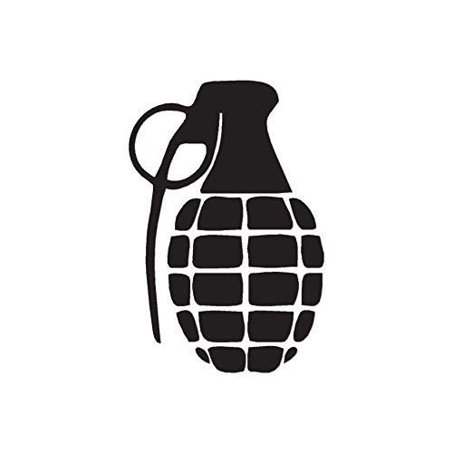 Grenade Explosive Military - Vinyl Decal Sticker - 2.5" x 3.75" - Black
