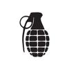 Grenade Explosive Military - Vinyl Decal Sticker - 2.5" x 3.75" - Black view 1