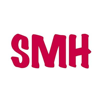 SMH Shake My Head - Vinyl Decal Sticker - 8.75" x 3.75" - Red