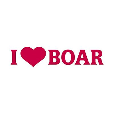 I Heart Boar Love - Vinyl Decal Sticker - 9" x 2" - Red