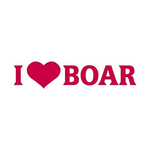 I Heart Boar Love - Vinyl Decal Sticker - 9" x 2" - Red