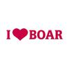 I Heart Boar Love - Vinyl Decal Sticker - 9" x 2" - Red view 1