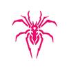 Tribal Spider Art - Vinyl Decal Sticker - 3.75" x 4" - Hot Pink view 1