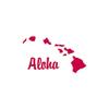 Aloha Hawaiian Island - Vinyl Decal Sticker - 6.45" x 3.75" - Red view 1