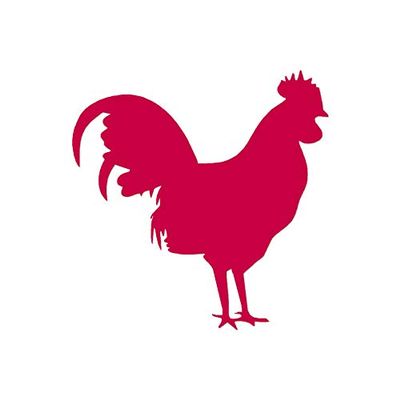 Rooster Chicken - Vinyl Decal Sticker - 3.75" x 3.75" - Red