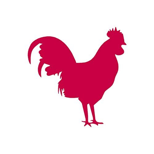 Rooster Chicken - Vinyl Decal Sticker - 3.75" x 3.75" - Red