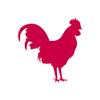 Rooster Chicken - Vinyl Decal Sticker - 3.75" x 3.75" - Red view 1