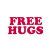 Free Hugs - Vinyl Decal Sticker - 7.65" x 3.75" - Red view 1
