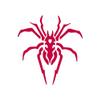 Tribal Spider Art - Vinyl Decal Sticker - 3.75" x 4" - Red view 1