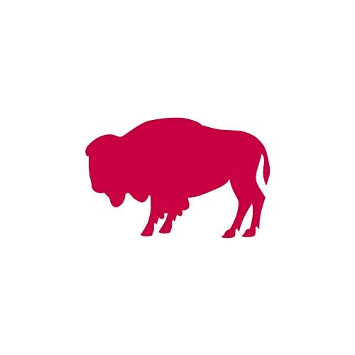 Decorative Decal - Bison Buffalo Oxen 5.75" x 3.75" - Red - Vinyl Sticker