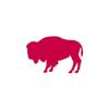 Decorative Decal - Bison Buffalo Oxen 5.75" x 3.75" - Red - Vinyl Sticker view 1