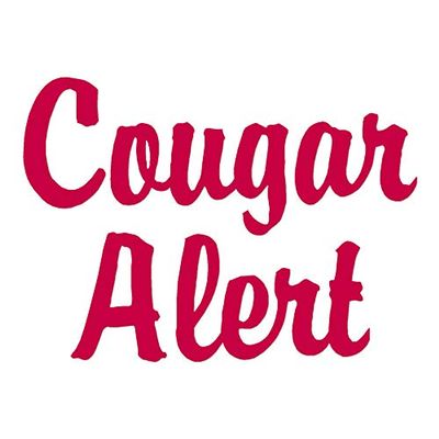 Cougar Alert - Vinyl Decal Sticker - 5.2" x 3.75" - Red