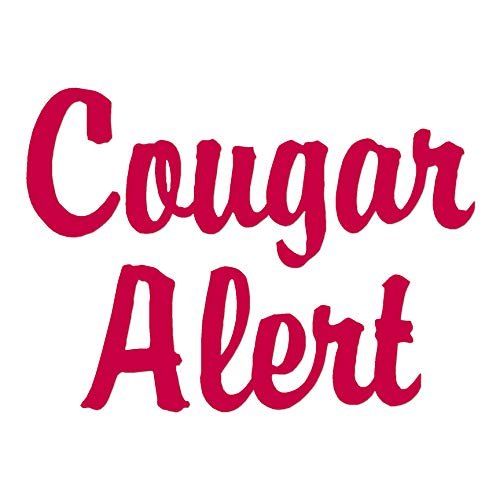 Cougar Alert - Vinyl Decal Sticker - 5.2" x 3.75" - Red