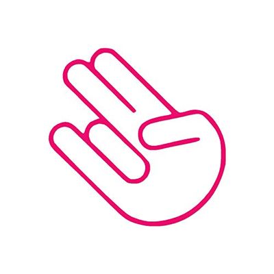 The Shocker Hand Symbol - Vinyl Decal Sticker - 3.75" x 3.75" - Hot Pink
