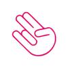 The Shocker Hand Symbol - Vinyl Decal Sticker - 3.75" x 3.75" - Hot Pink view 1