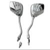 MotorToGo CHROME SKULL HAND SKELLINGTON REARVIEW MOTORCYCLE MIRRORS Compatible for 2006 Honda Shadow VLX 600 VT600CD Deluxe view 2