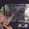 Diono Starry Night Car Window Shade for Baby, Retractable Car Sun Shade for Blocking Sun Glare, UV Rays with Glow in The Darks Stars, Black view 2